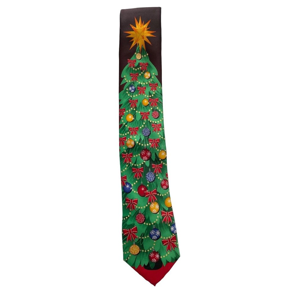 Men's Tie Christmas Tree With Bows & Balls Tie Tales